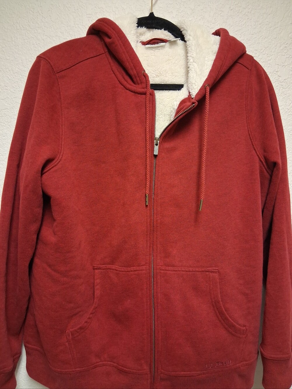 LL BEAN Sherpa Lined Adult Hoodie SIZE L